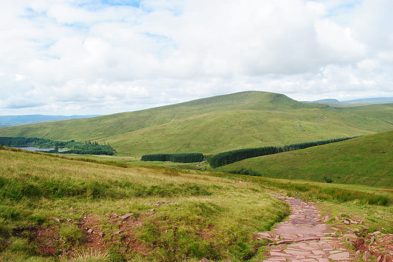 Bracon Path, Breacon, Landscape, Mountain, Path, Pen-Y-Fan, Wales, Gods Country, HD wallpaper