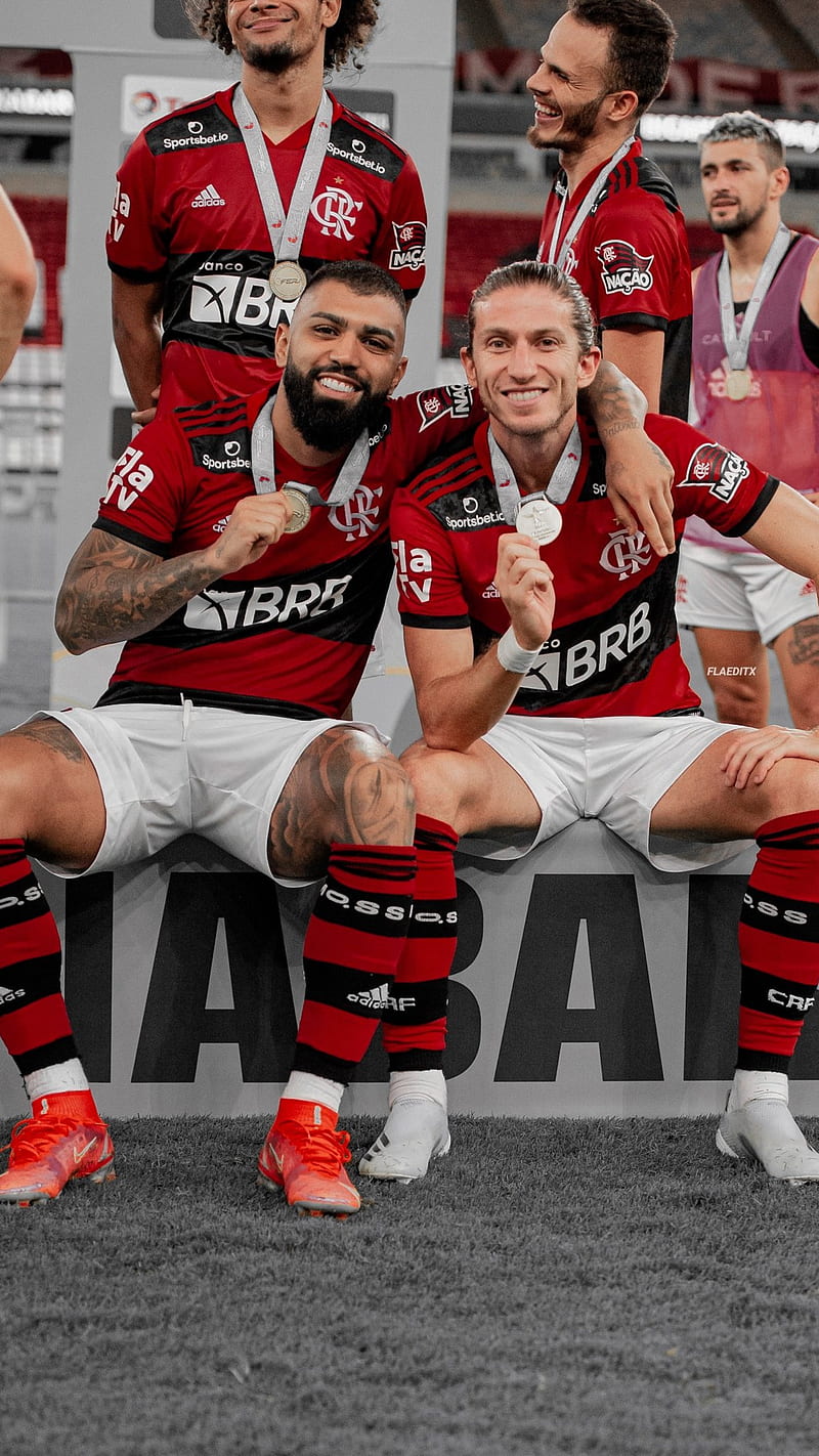 Flamengo, filipe luis, gabi, gabigol, gabriel barbosa, HD phone wallpaper