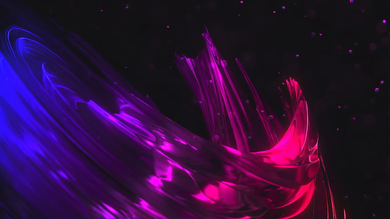 dimensional wave, neon colors, bubbles, splash, Abstract, HD wallpaper