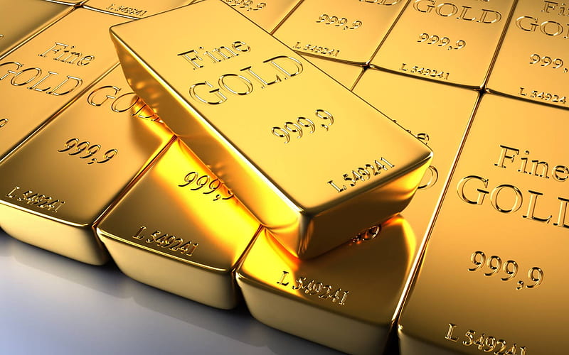 Gold bullion, cool, collages, fun, abstract, HD wallpaper