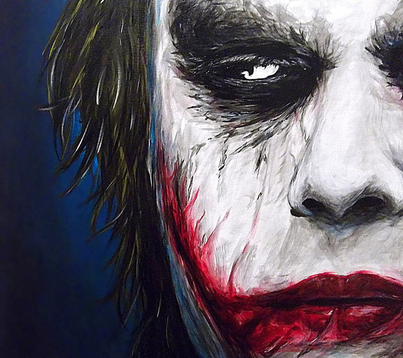 Joker Painted, batman, dark knight, film, joker, movie, paint, HD wallpaper