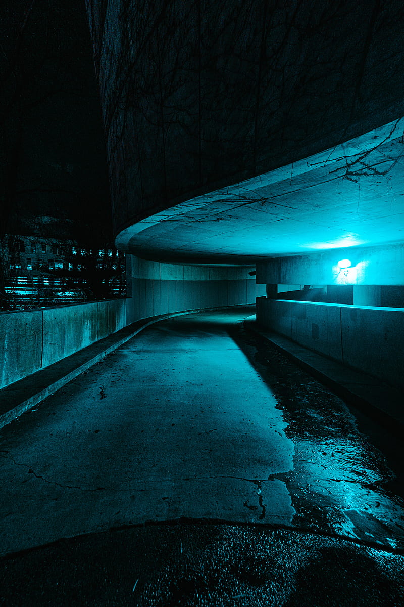 tunnel, road, turn, lighting, dark, HD phone wallpaper
