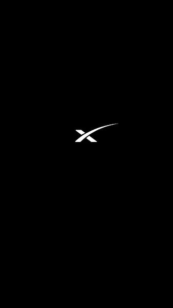 SpaceX amoled, black, logo, minimal, phone, super amoled, HD phone wallpaper