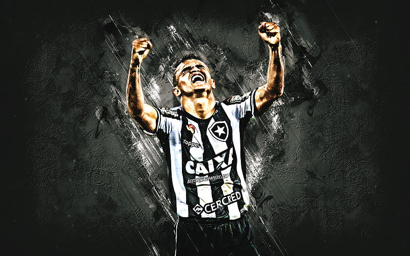 Erik art, Botafogo, Rio de Janeiro, Brazilian football player, splashes of  paint, HD wallpaper