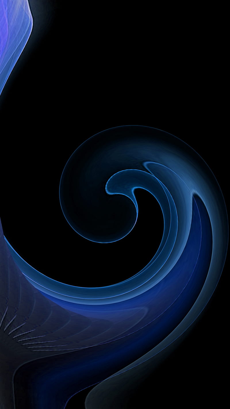 Blue Stylus, abstract, black, blue swirl, HD phone wallpaper