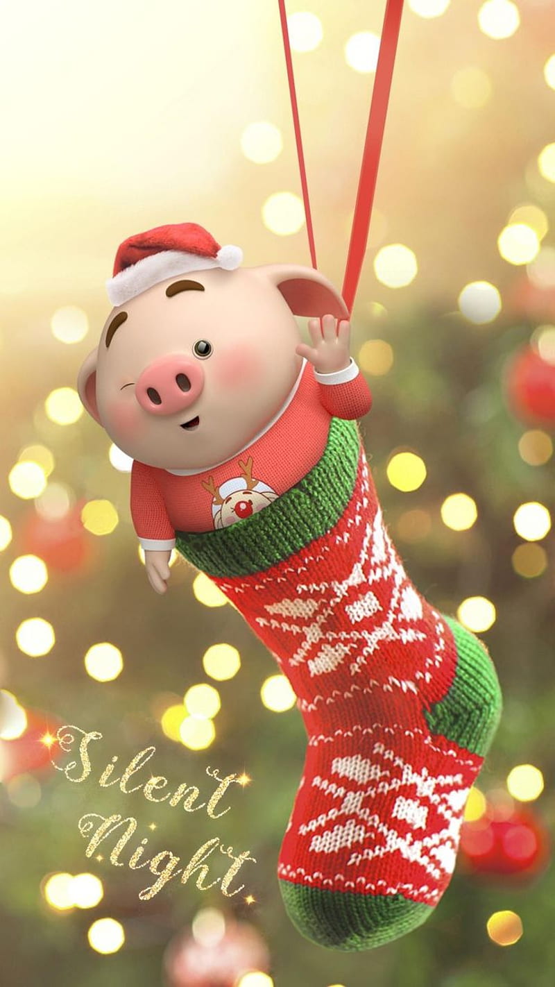 惠玲 黃 on 豬小屁(節日). Pig , Pig , Pig illustration, Christmas Pig, HD phone wallpaper