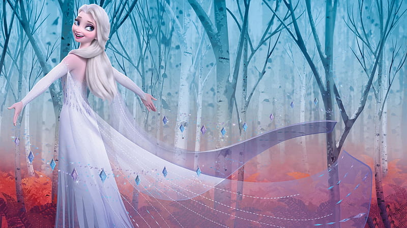 Elsa Hair Down New Frozen Hd Wallpapers With Elsa In White Dress ...