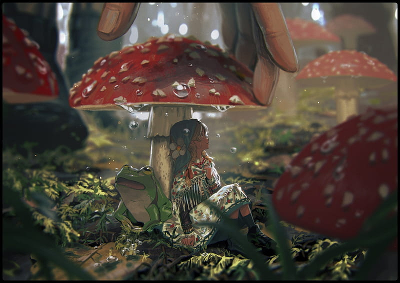 Mushroom Anime Girl Graphic · Creative Fabrica