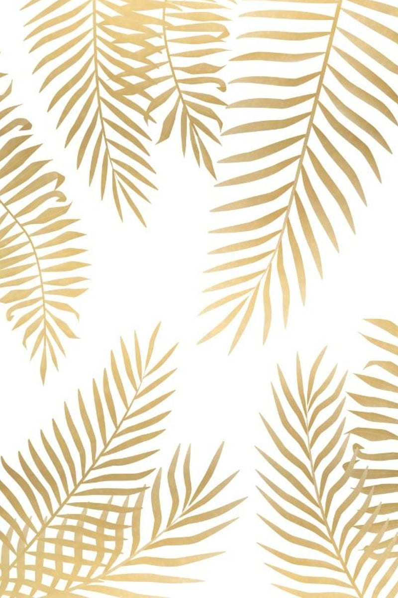 Cute Gold Ferns, fern, leaf, HD phone wallpaper | Peakpx