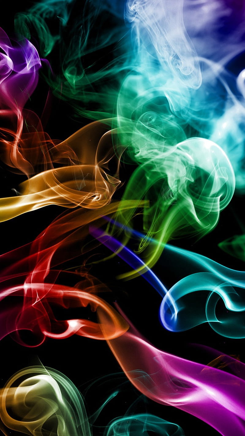 colorful smoke, abstract, color, neon, HD phone wallpaper