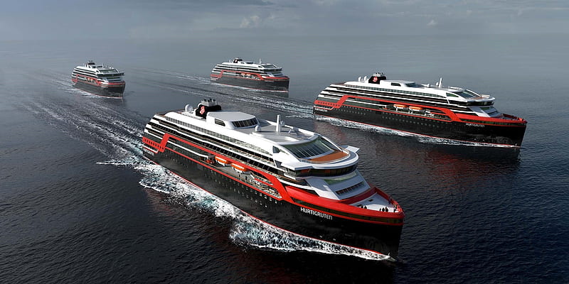 hurtigruten cruise ships, ocean, Vehicle, HD wallpaper