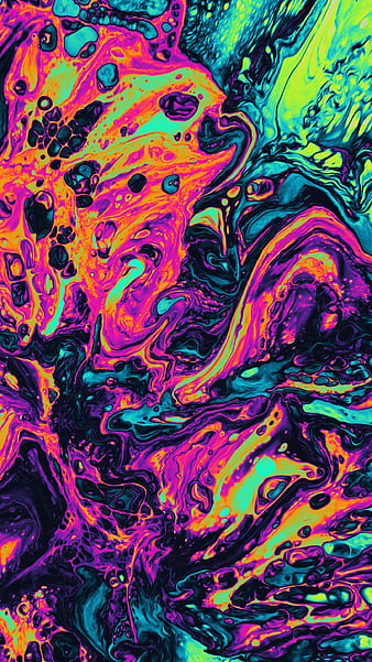 Ruin, Color, Colorful, Geoglyser, abstract, acrylic, bonito, blue, fluid, holographic, iridescent, orange, pink, psicodelia, purple, rainbow, texture, trippy, vaporwave, waves, yellow, HD phone wallpaper