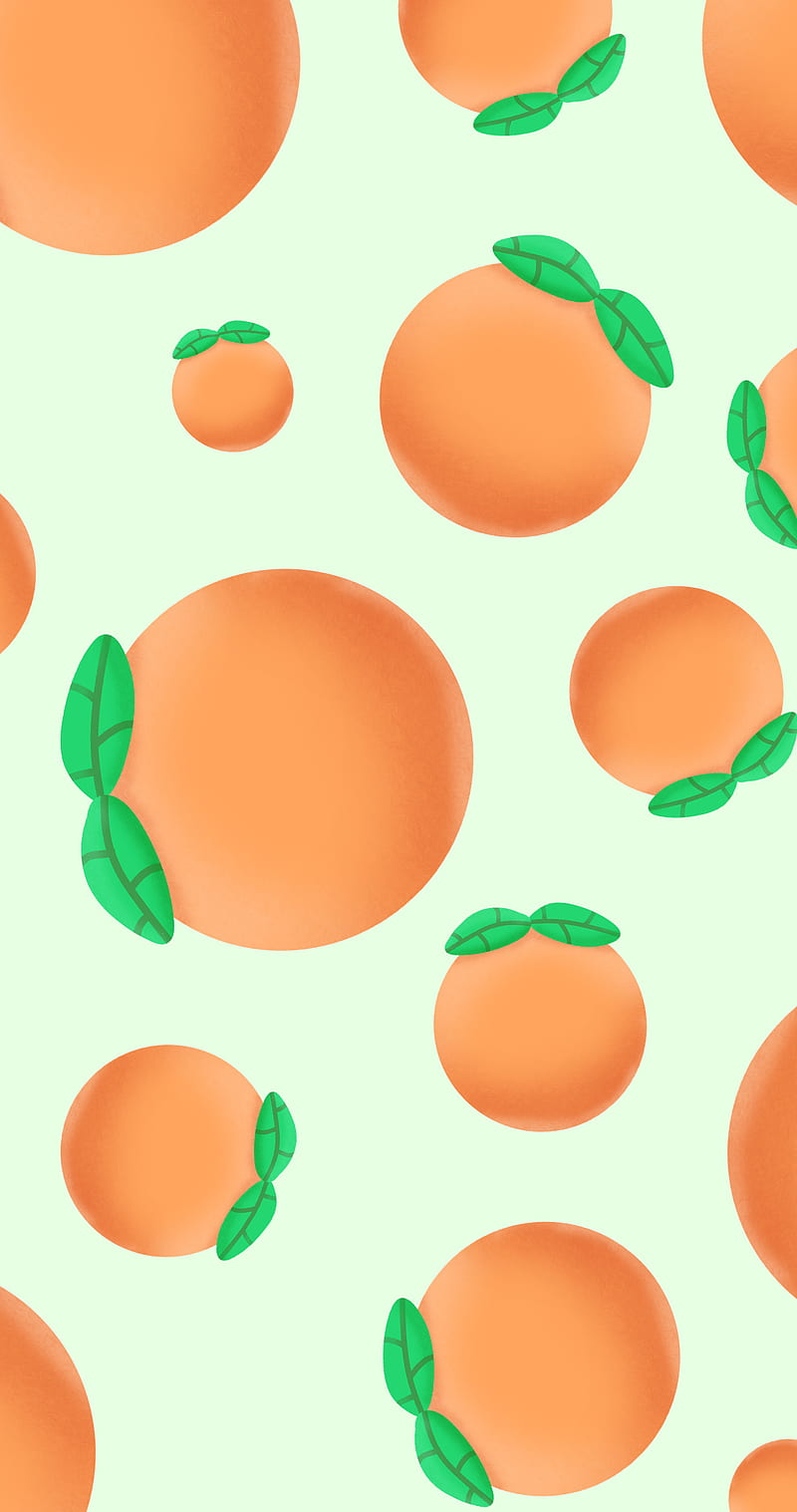 Falling Oranges, abstract, background, colorful, green, happy, modern ...