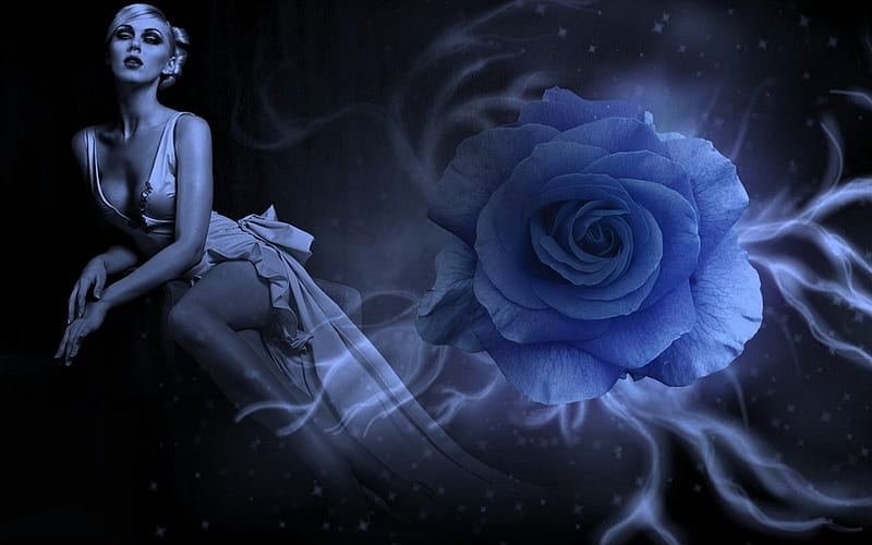 Miss blue, beauty, lady, rose, blue, HD wallpaper | Peakpx
