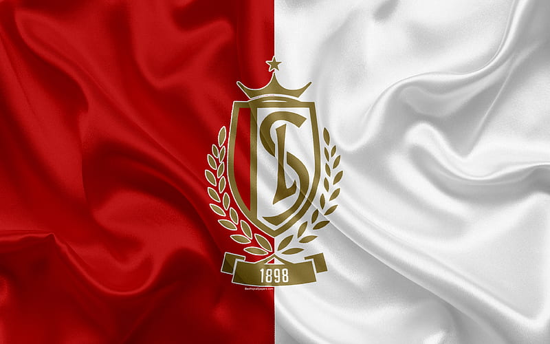 Standard Liege FC Belgian Football Club, logo, emblem, Jupiler League, Belgium Football Championships, Liege, Belgium, football, silk flag, HD wallpaper