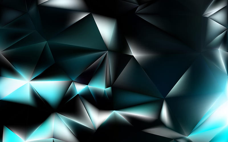 blue 3D low poly background abstract art, blue crystals, creative, 3D textures, geometric shapes, low poly art, geometric textures, blue backgrounds, HD wallpaper