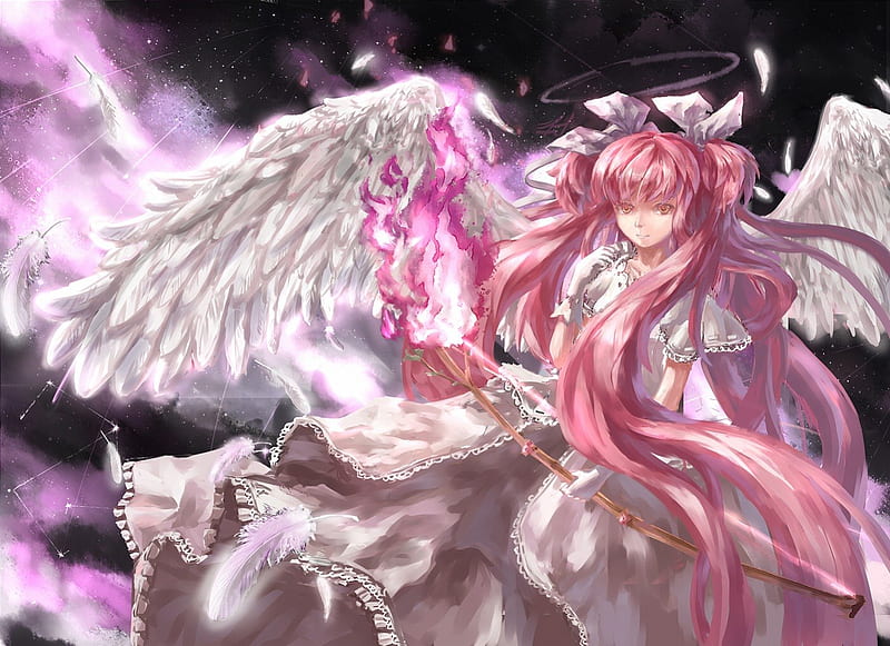Angel of love, wings, dress, angel, manga, cute, hair, girl, anime, archer,  white, HD wallpaper | Peakpx