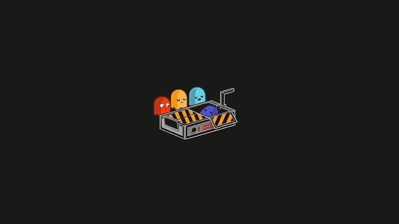 Pacman Minimal , pacman, minimalism, minimalist, artist, artwork, digital-art, dark, black, HD wallpaper