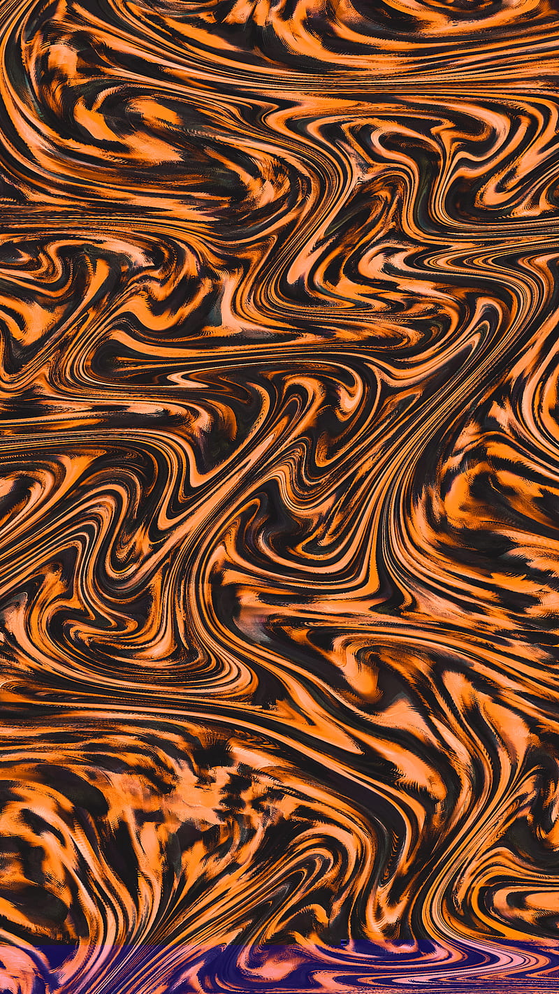 Just The Tiger's Strip, abstract, abstract art, digital abstract, fluid, orange, pattern, stripes, swirls, tiger, trippy, HD phone wallpaper