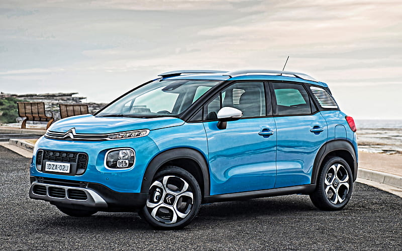 Citroen C3 Aircross, 2020, exterior, front view, compact crossover, new blue C3 Aircross, french cars, Citroen, HD wallpaper
