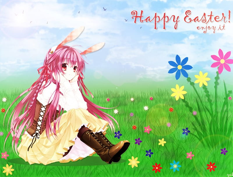HD wallpaper: Happy Easter anime character, yoake mae yori ruri iro na,  feena fam earthlight | Wallpaper Flare