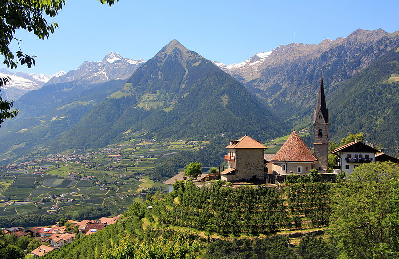 Churches, Church, Italy, Mountain, Panorama, South Tyrol, Valley, HD wallpaper