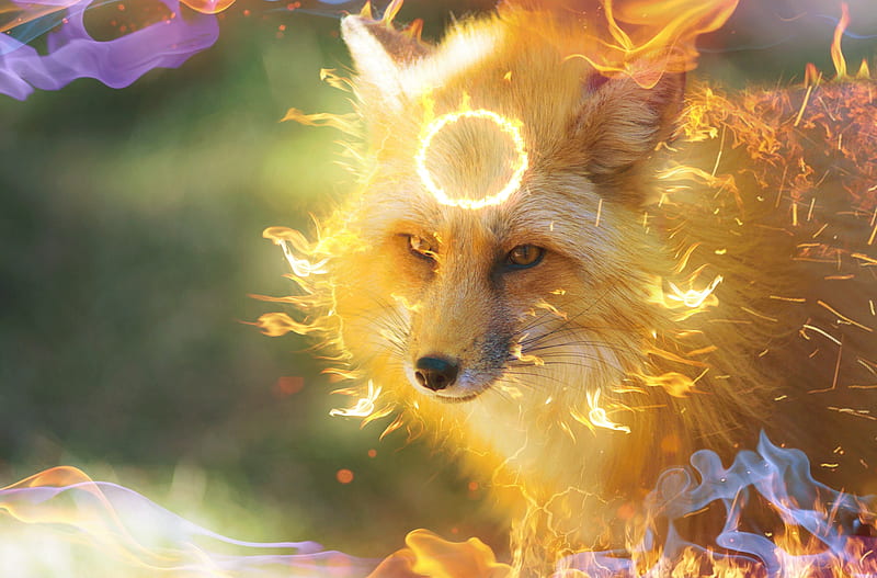 Firefox, frumusete, fantasy, 0l fox l0, vulpe, fox, luminos, orange, HD wallpaper