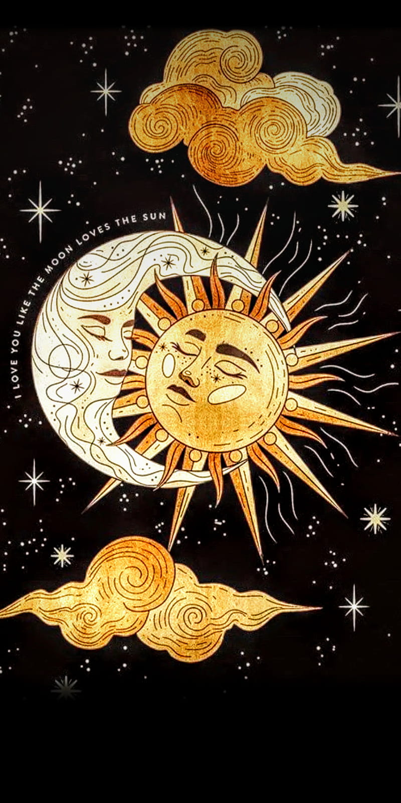 Celestial Wallpaper  Aesthetic Star Sun and Moon iPhone Background  Fond  decran pastel Fond décran téléphone Art à thème dragon