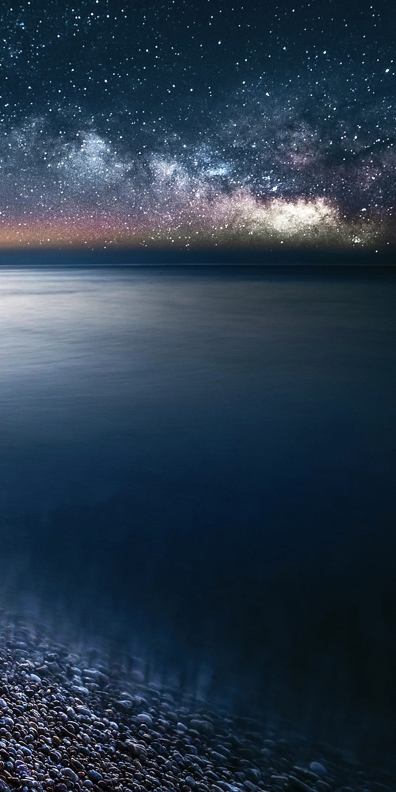 Night, black, landscape, sea, HD phone wallpaper