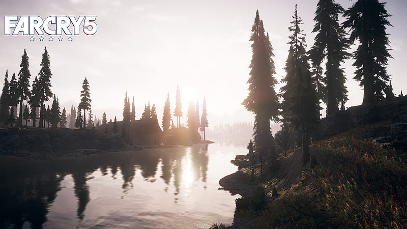 FarCry 5 Sun, mountains, nature, mountain, ps4, pro, water, sunset, HD wallpaper