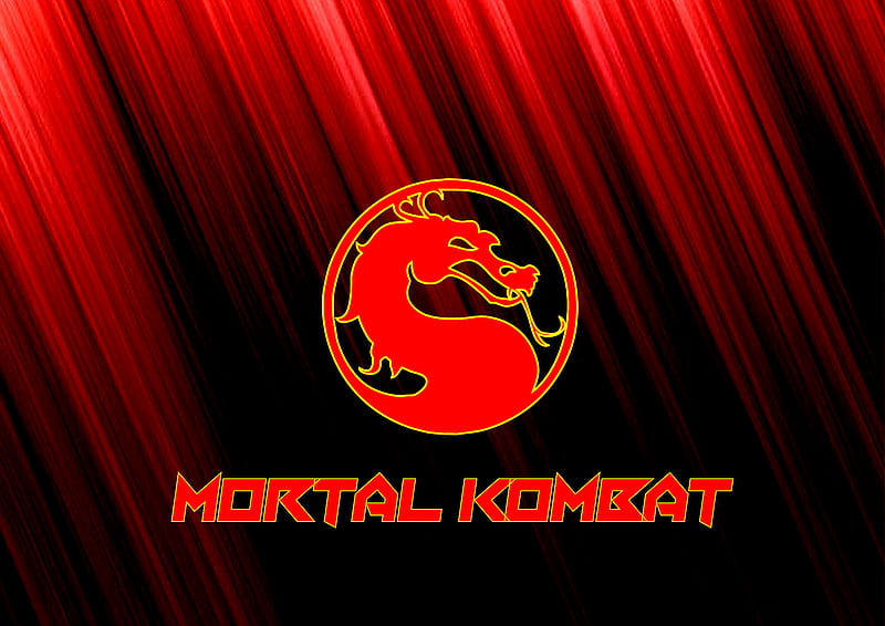 Mortal Kombat, Digital Art, Logo, Red, Dragon, HD wallpaper