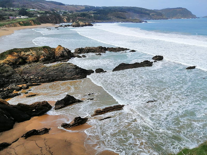 Galicia, beach, sea, HD wallpaper