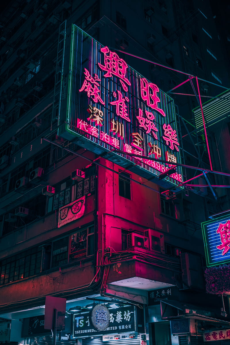 neon, sign, Hong Kong, Ryan Tang, HD phone wallpaper