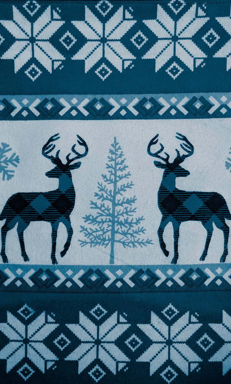 Winter Deer Flannel3, animal, blanket, christmas, cozy, desenho, flannel, pattern, warm, HD phone wallpaper