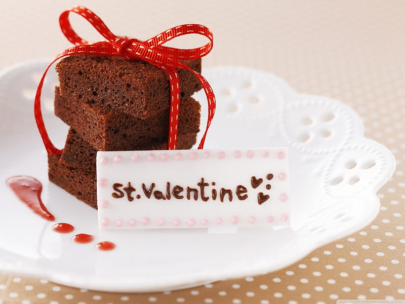 St. Valentine Cake, cake, food, heart, valentine, sweet, HD wallpaper