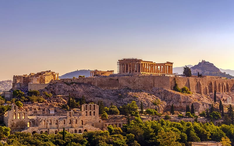 Civilization site Acropolis Athens Greece, HD wallpaper