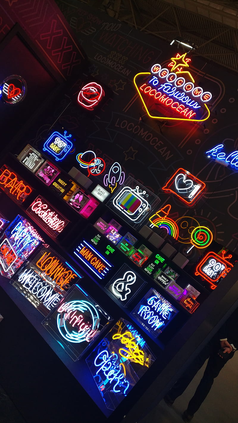 Neon Signs, sign, neon sign, colourful, rainbow, HD phone wallpaper