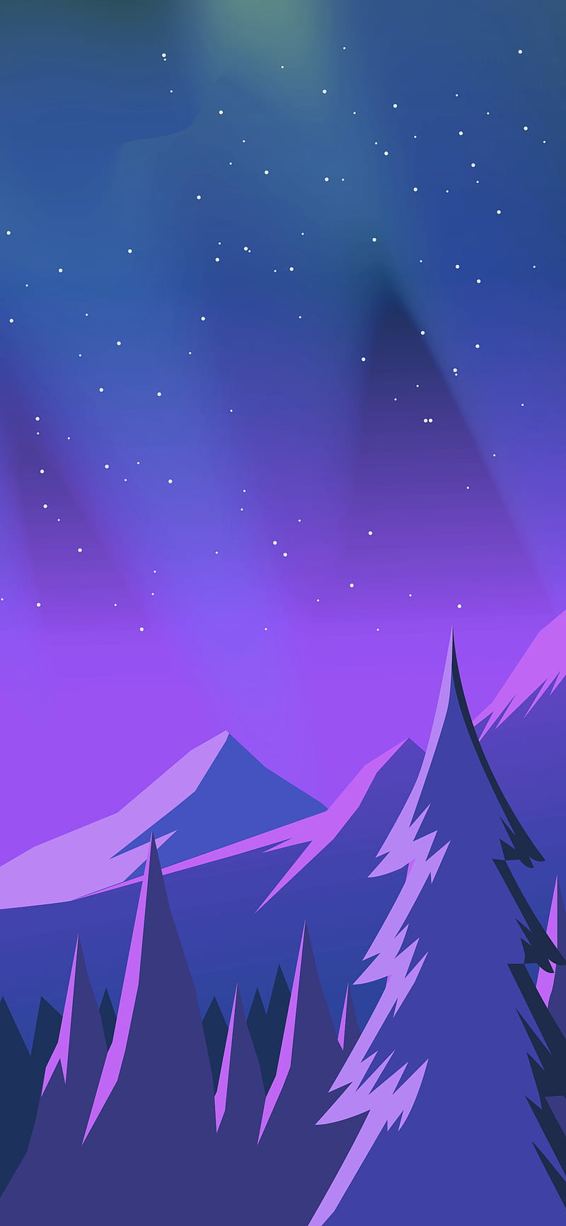 Minimal Mountain, sky, rock, mountains, land, night, stars, world, HD phone wallpaper