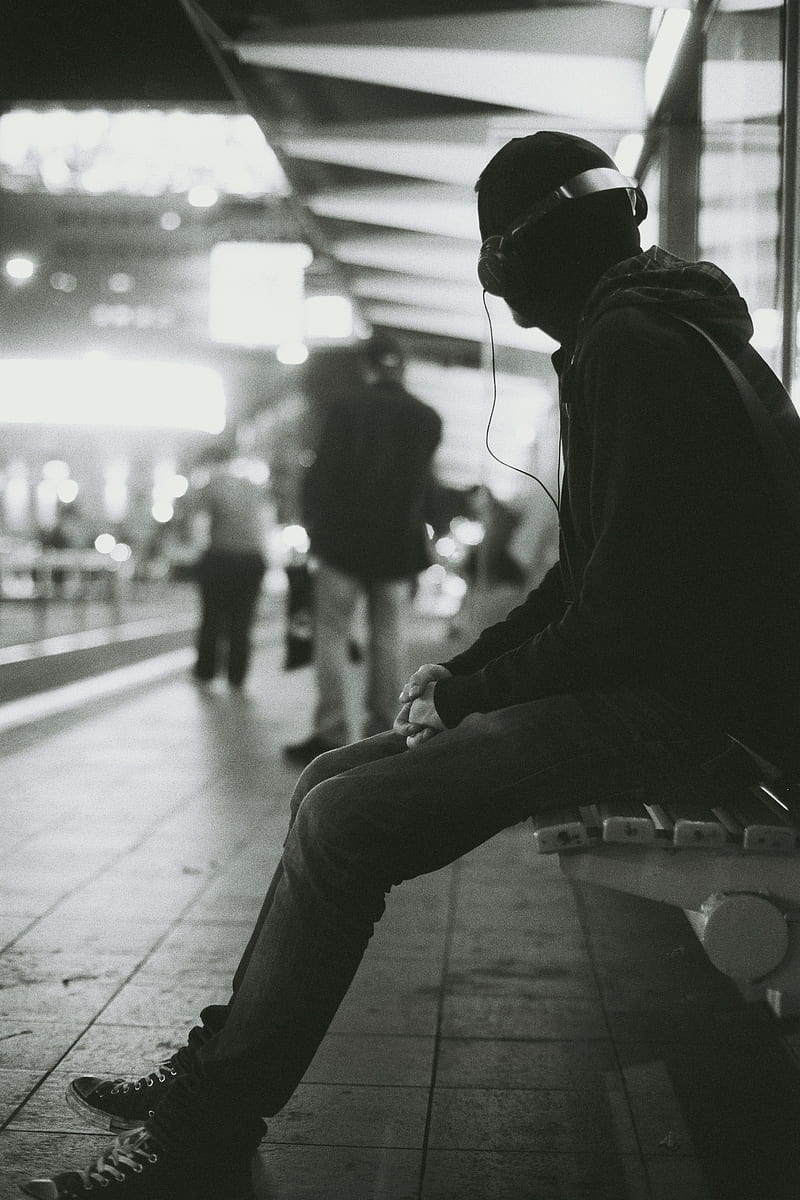 HD wallpaper: man sitting on concrete bench wearing Supreme X