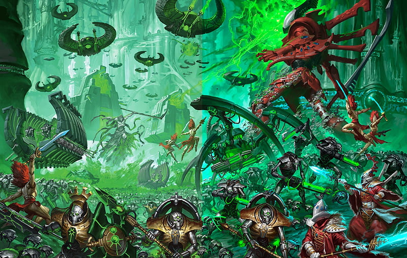 warhammer 40k, artwork, battle, guerra, Games, HD wallpaper