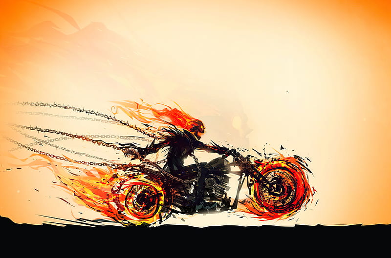 Ghost Rider Hellfire Rider , ghost-rider, superheroes, artist, artwork, digital-art, HD wallpaper