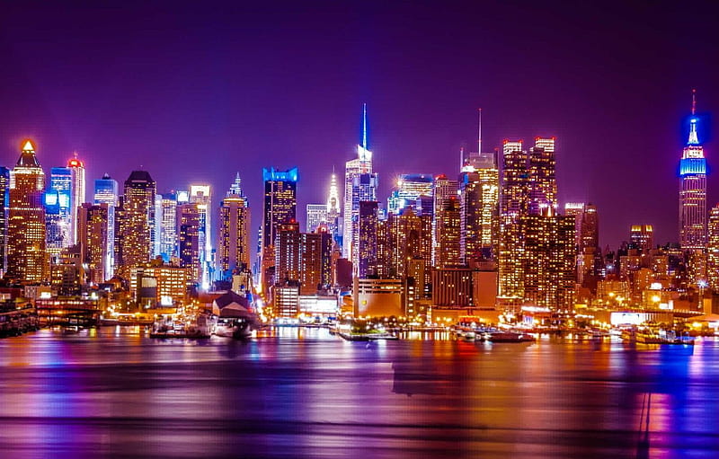 New York Night Skyline, City Skyline Night, HD Wallpaper | Peakpx