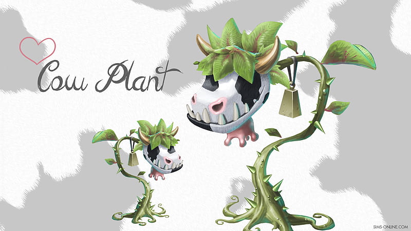 Cow plants, cute, cow, green, caricature, black, funny, white, baby, HD wallpaper