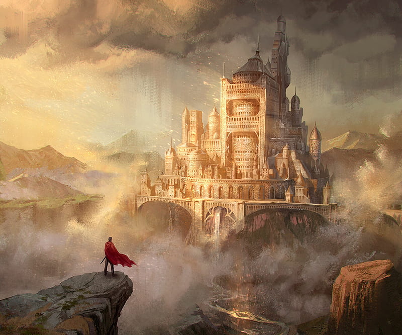 fantasy art castles wallpaper