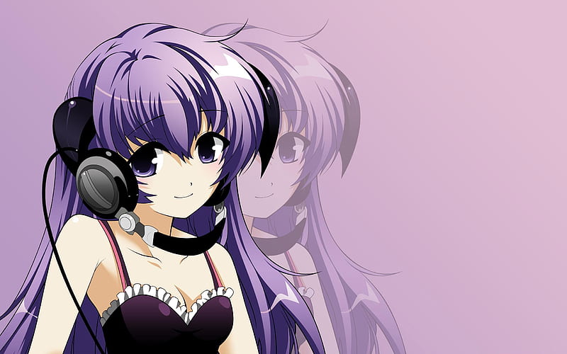 anime girl listening music-Cartoon characters, HD wallpaper