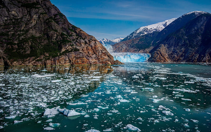 Glacier Bay National Park, Alaska, ice, water, usa, landscape, HD wallpaper