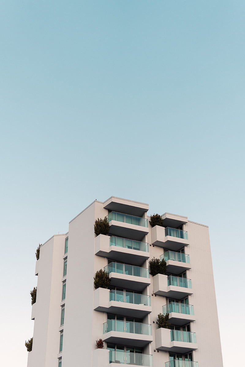 building, facade, architecture, balcony, sky, HD phone wallpaper
