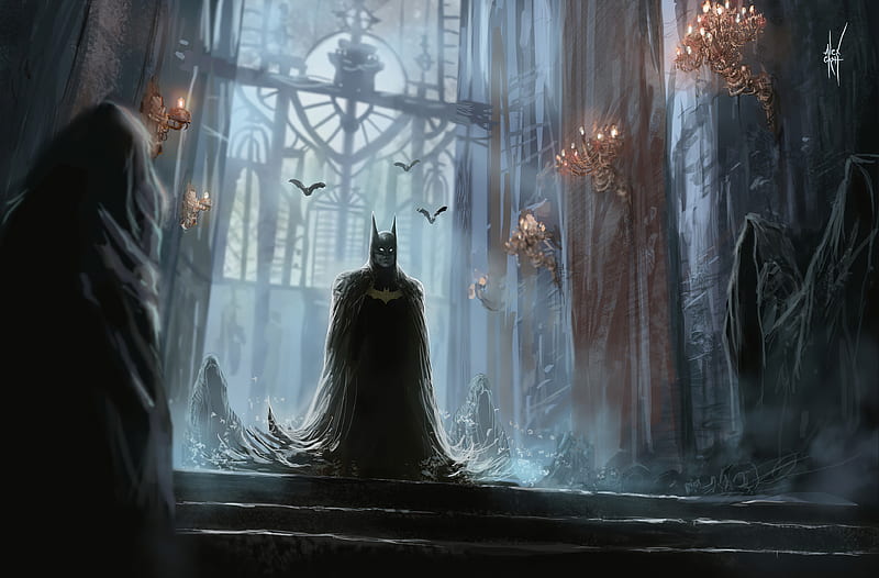 Dark Knight Batman , batman, superheroes, artstation, artist, artwork, digital-art, HD wallpaper
