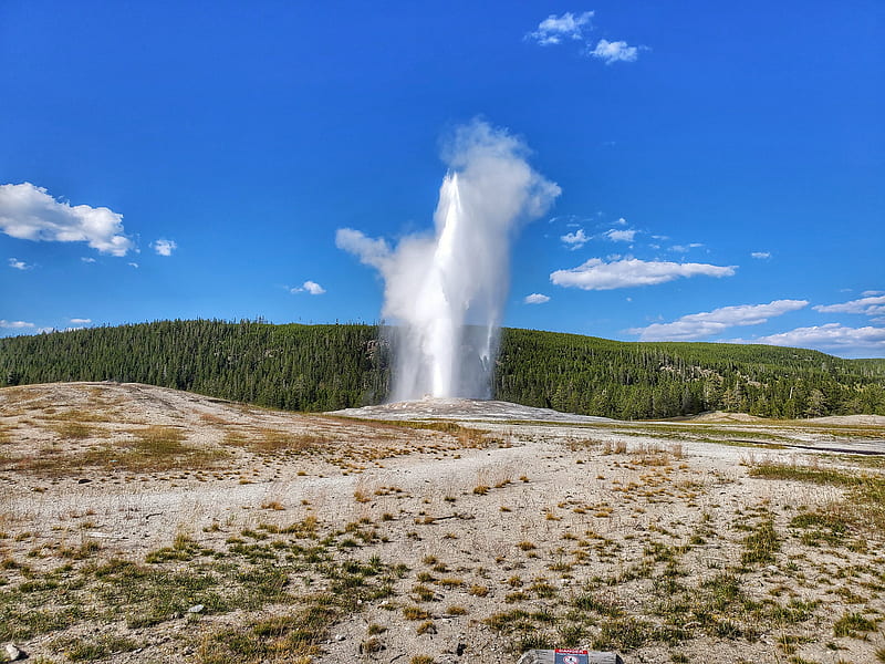 Old Faithful, frontier, mountains, national, outdoors, park, wild, wilderness, yellowstone, HD wallpaper