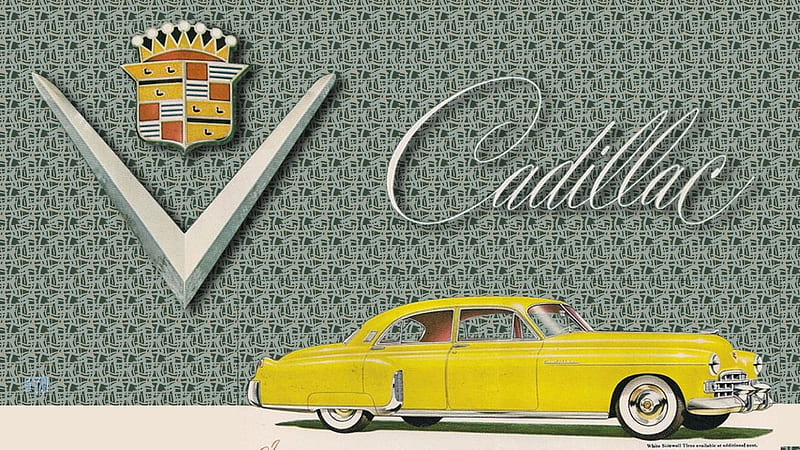 1948 Cadillac vintage ad art, General Motors, Cadillac, Vintage Cadillac advertisement, 1948 Cadillac, Cadillac , Cadillac Background, HD wallpaper